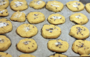 Put the dough onto greaseproof paper